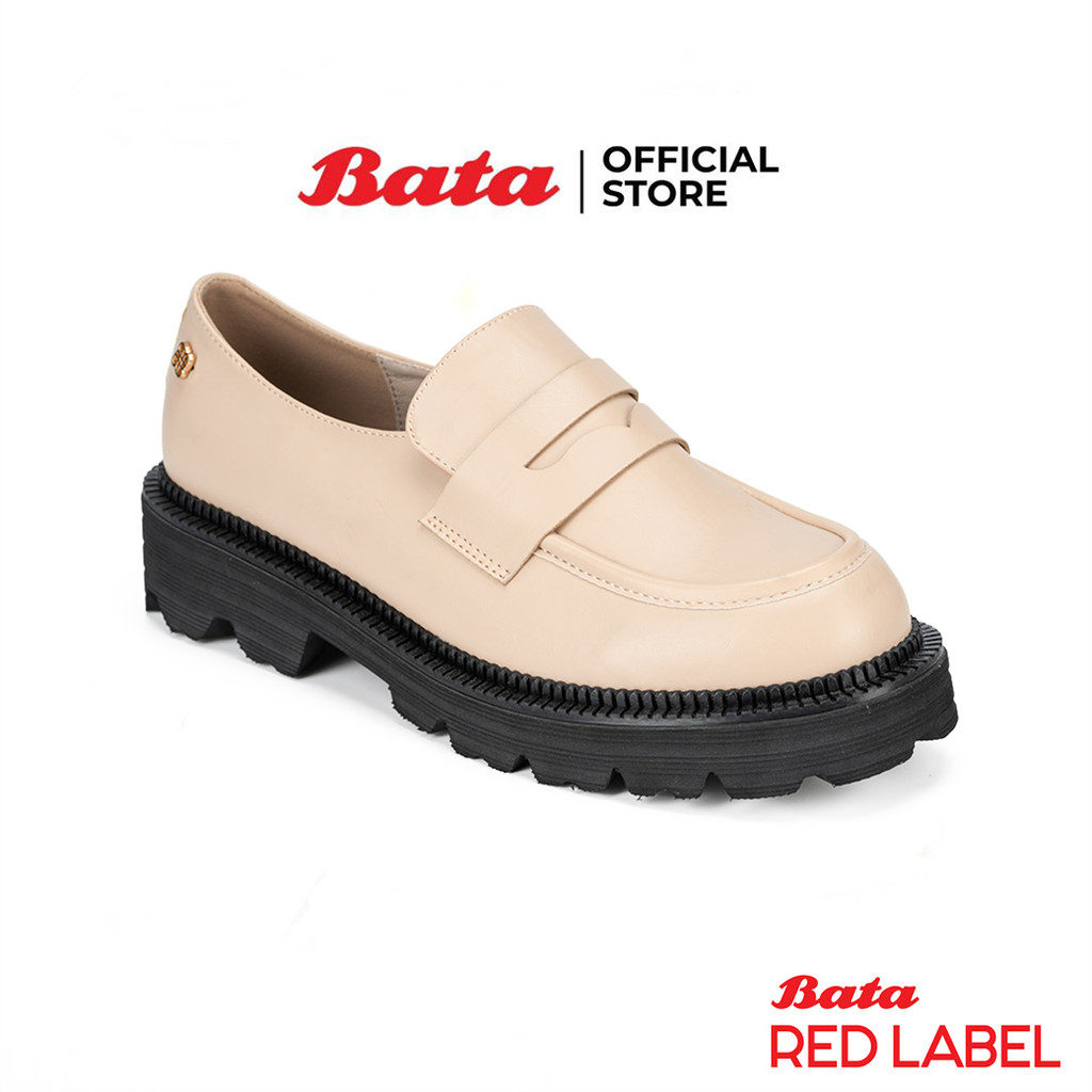 Bata บาจา Red Label รองเท้าคัทชูแบบสวม เสริมส้นสูง 1 นิ้ว สำหรับผู้หญิง สีเบจ รหัส 6608427