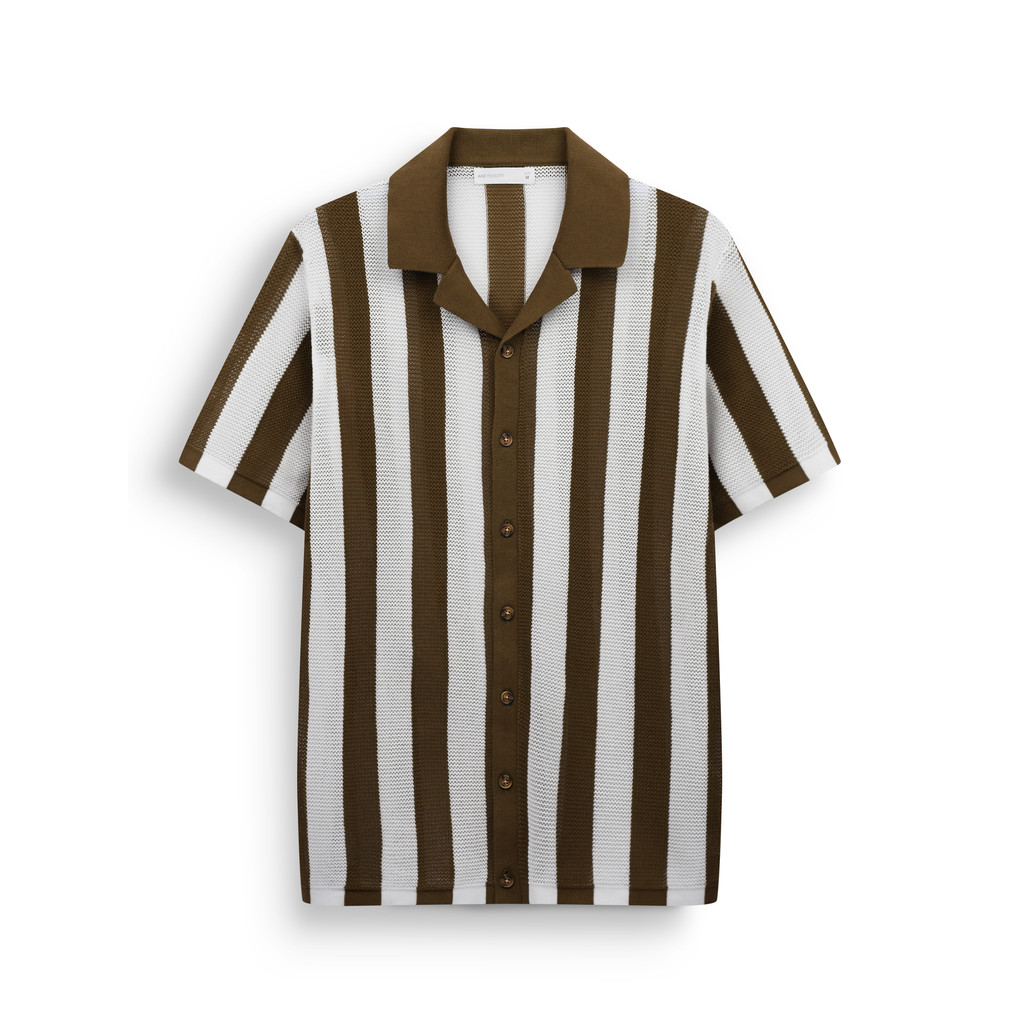 AIIZ (เอ ทู แซด) - เสื้อโปโลผู้ชายแขนสั้นลายทาง Men's Striped Rugby Polo Shirts