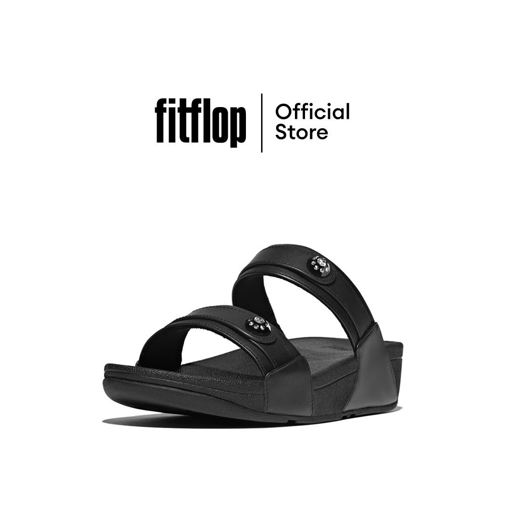 FITFLOP LULU CRYSTAL-CLUSTER LEATHER รองเท้าแตะผู้หญิง รุ่น IA6-001 สี BLACK