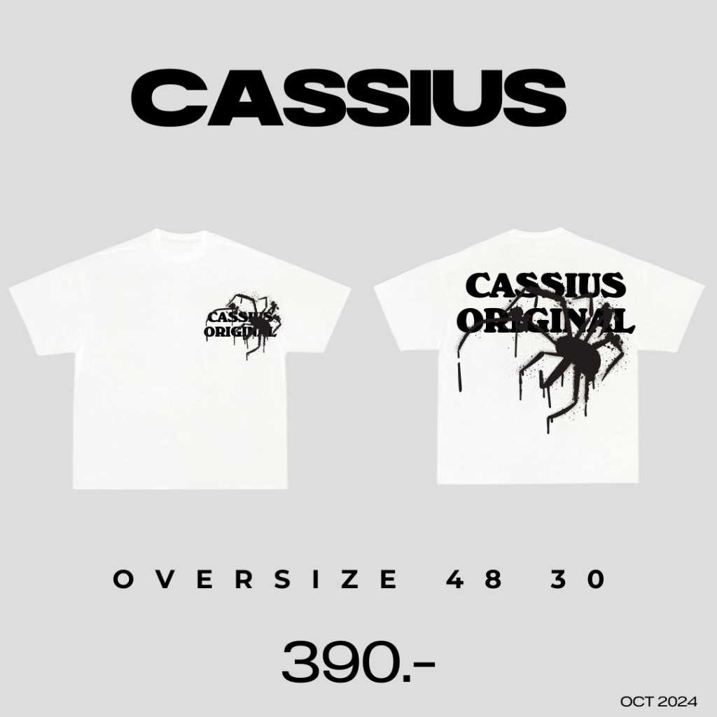 [พร้อมส่ง]CASSIUS PREMIUM COTTON OVERSIZE T-SHIRT CASSIUS OR y2k เกาหลี เสื้อกีฬา ชีฟอง รัดรูป น่ารั