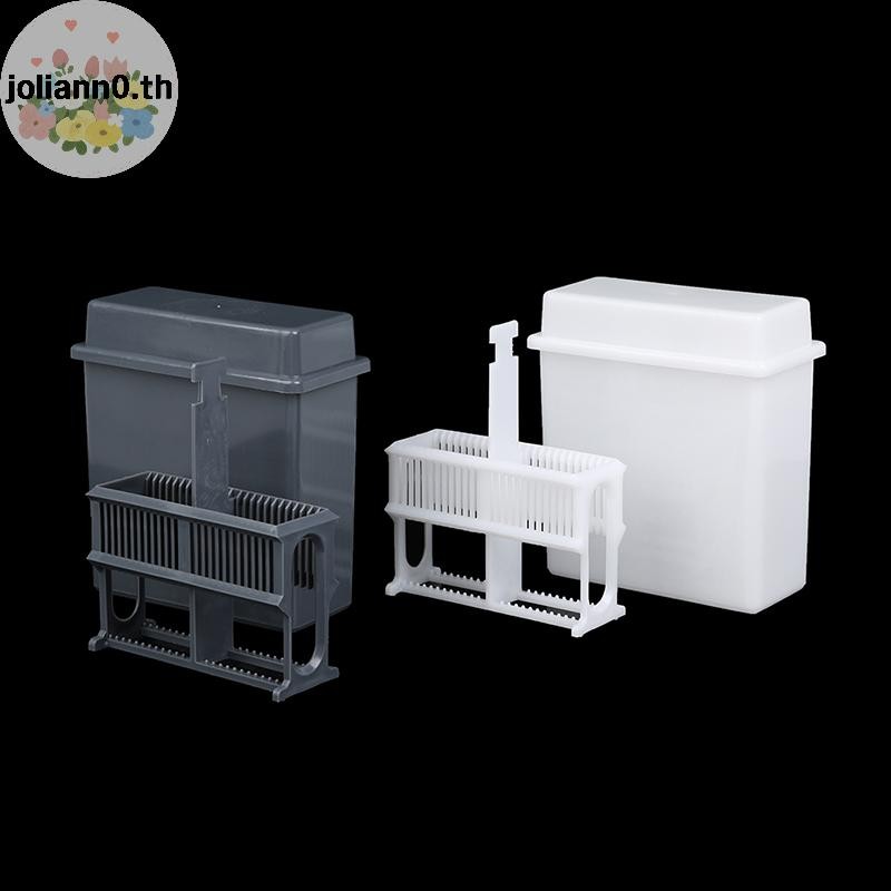 Joliann0 24 Slots Staining Jar Rack สําหรับกล้องจุลทรรศน์สไลด์,Slides Staining Rack ชุดจาน th