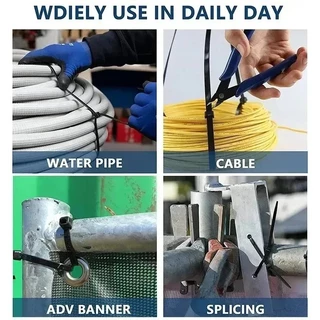 100-300 ชิ้น Self Locking Nylon Cable Ties/ปรับ Heavy Duty Cables แหวนยึด / มัลติฟังก์ชั่น Zip Tie Fastener