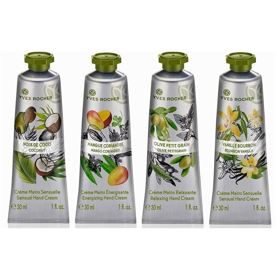Yves Rocher hand cream 30ml  coconut  olive mango  vanilla  raspberry อิฟโรเช่