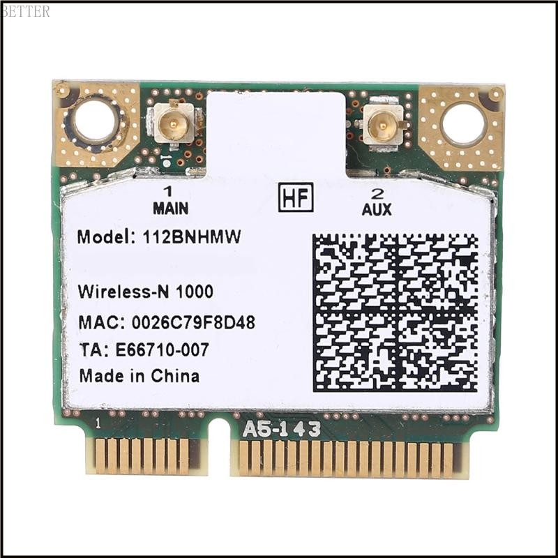 Bett สําหรับ Centrino Wireless-n 1000 Wifi Link1000 802 11 bn 112BNHMW 300Mbps Half Mini Pci-e Card