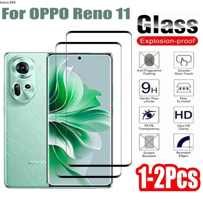 OPPO Reno 11 5G 1-2 ชิ้นกระจกนิรภัยสําหรับ OPPO Reno 11 5G ป้องกันหน้าจอกระจกป้องกันฟิล์มสําหรับ OPP