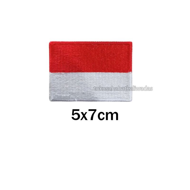 MERAH เย็บปักถักร้อย BET BADGE RED WHITE 5x7 ซม. EMBROIDERY สามารถสั่งซื้อเป็นรายได้