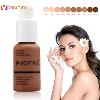 Phoera Liquid CONCEALER Total Coverage Makeup Foundation 30ml veemm