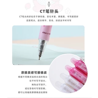 Lexuan ST ปากกาลบได้ ลายการ์ตูน สีดํา สําหรับนักเรียน