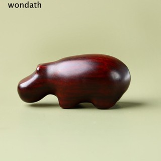 Wonda ที่ทับกระดาษจันทน์ไม้ ลายการ์ตูนสัตว์ ฮิปโป สีน้ําตาล ทําความสะอาดง่าย สําหรับตกแต่งบ้าน โต๊ะ