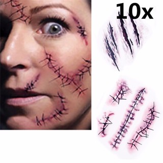 【XSDA】alloween Zombie Acars Tattoos Waterproof 3D Bite Mark