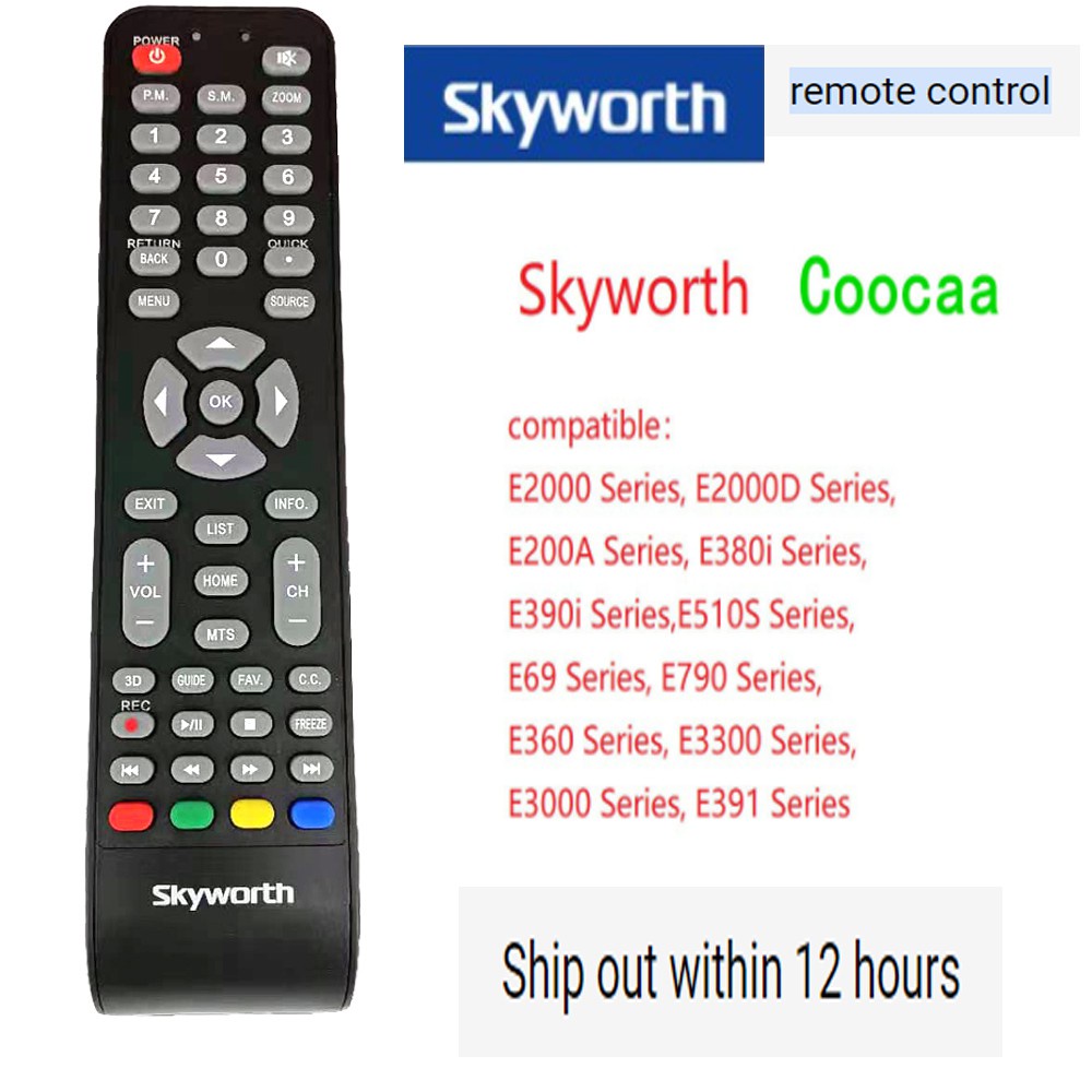 รีโมตคอนโทรลทีวี สําหรับ Skyworth smart Tv Basic smart android 24E3A11G 32E3A11G 40E3A11G 32E2000 40E2000 43E2000 43E2000 55E2000