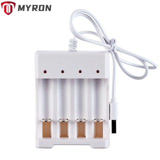 Myron AA / AAA ที่ชาร์จแบตเตอรี่ 2/4 สล็อต เอาท์พุต USB แบบชาร์จไฟได้