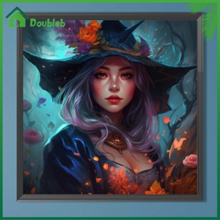 【Doub X ✮】ภาพวาดปักเพชร ทรงกลม ลาย Sorceress 5D ขนาด 50x50 ซม. สําหรับตกแต่งบ้าน DIY ✮