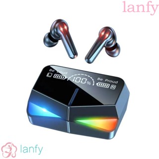 Lanfy M28 หูฟังบลูทูธไร้สาย M28 ระบบสเตอริโอ ทวิภาคี สัมผัสอัจฉริยะ หายใจสะดวก ความล่าช้าต่ํา สําหรับเล่นกีฬา