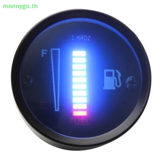 Monnygo เครื่องวัดระดับน้ํามันเชื้อเพลิง 12V 24V 52 มม. ไฟ LED 8 ดวง สําหรับรถยนต์ รถจักรยานยนต์