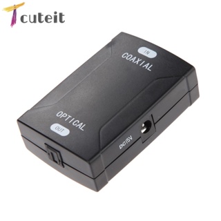 Tcuteit อะแดปเตอร์แปลงเสียงดิจิทัล Coaxial RCA เป็นไฟเบอร์ออปติคอล TOSlink SPDIF