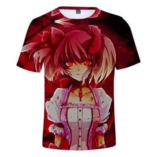 เสื้อยืด พิมพ์ลายอนิเมะ Puella Magi Madoka Magica แฟชั่นยอดนิยม สไตล์สตรีท