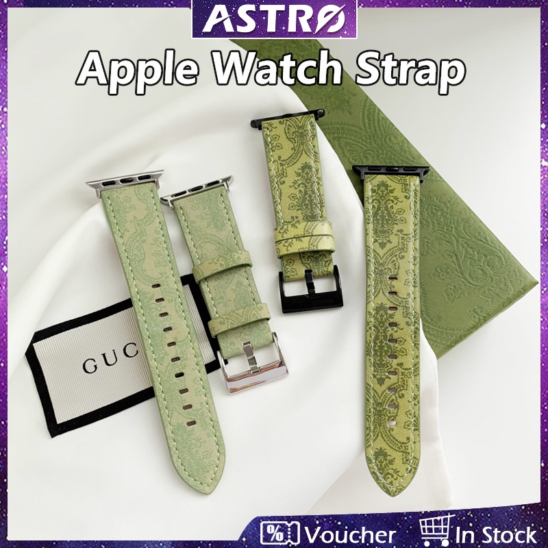 GUCCI Astro สายนาฬิกาข้อมือหนังนิ่ม หรูหรา สําหรับ Apple Watch 49 มม. 45 มม. 44 มม. 42 มม. 41 มม. 40 มม. 38 มม. iWatch Series 8 7 6 5 4 3 2 1 SE