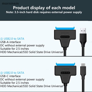 Morn อะแดปเตอร์แปลงฮาร์ดดิสก์ภายนอก SATA เป็น USB 3.0 2.0 Type-C สําหรับ HDD SDD EN 2.5 3.5 นิ้ว