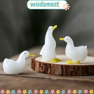 WISDOMEST รูปปั้นเป็ดแก้ว ขนาดเล็ก สําหรับตกแต่งบ้าน และสวน