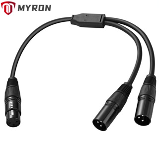 Myron สายเคเบิลแยก XLR 50 ซม. ตัวเมีย 3Pin เป็นตัวผู้คู่