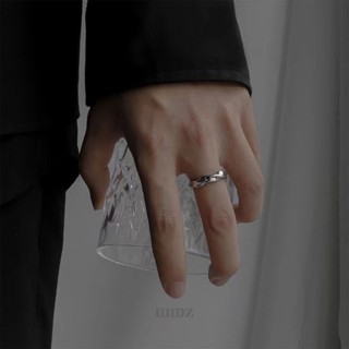 H HHDZ ไม่จางหาย Mobius แหวนผู้ชาย อินเทรนด์ ระดับไฮเอนด์ อินเทรนด์ แหวนที่ไม่ซ้ําใคร เด็กผู้ชาย แหวนเงินไทย แหวนเดี่ยว