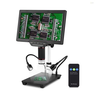 10.1-inch LCD Digital Microscope 1080P Coin Microscope 1-1600X 16MP Touch-control Lightness with Remote Control for Plant Insect Observation Best Gift for Children