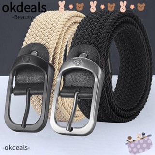 Okdeals เข็มขัดไนล่อนถัก แบรนด์หรู สไตล์วินเทจ สําหรับผู้ชาย