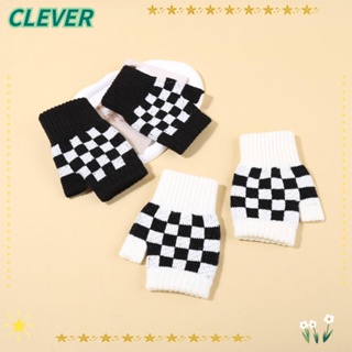 Clever ถุงมือ ผ้าขนแกะถัก แบบหนา กันลม ให้ความอบอุ่น แฟชั่นฤดูหนาว สําหรับผู้หญิง