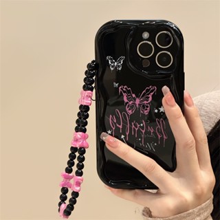 [พร้อมส่ง] เคสโทรศัพท์มือถือ ลายครีม พร้อมสายโซ่คล้อง สําหรับ Apple iPhone 15 14 13 12 11 PROMAX XS XR XSMAX SE2020 6 7 8PLUS MINI