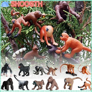 Shoogth โมเดลตุ๊กตาลิงจําลอง 6 ชิ้น ของเล่นเสริมการเรียนรู้เด็ก