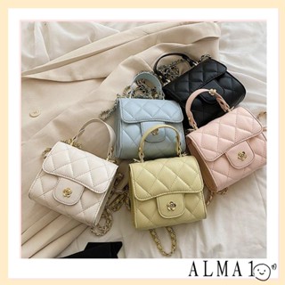 Alma กระเป๋าสะพายข้าง สายโซ่ สีพื้น แบบลําลอง