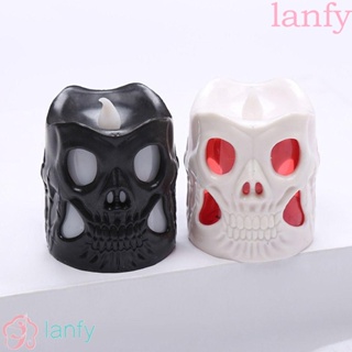 Lanfy ไฟหน้า รูปฟักทอง หัวกะโหลก ขนาดเล็ก น่ากลัว พร็อพสําหรับตกแต่งบ้านผีสิง ฮาโลวีน