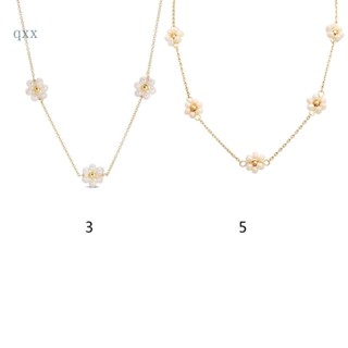 Ch*【พร้อมส่ง】สร้อยคอโชคเกอร์ ชุบทอง 14K ประดับลูกปัดไข่มุก ลายดอกเดซี่