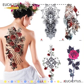 Eutus สติกเกอร์รอยสัก ลายดอกกุหลาบ DIY สําหรับติดตกแต่งแขน ร่างกาย