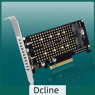 [Dcline.th] อะแดปเตอร์การ์ดขยาย PCIEX8 เป็น NVME M.2 MKEY 2 พอร์ต SATA M.2 SSD PCIE