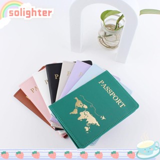 SOLIGHTER multifunctional Passport case couples Card package ID holder For travel PU leather Stylish wedding ID package/Multicolor