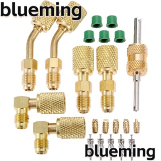 Blueming2 อะแดปเตอร์แยก ทองแดง สีเหลือง 1/4 นิ้ว 5/16 นิ้ว R410a R410a SAE HVAC 22 ชิ้น