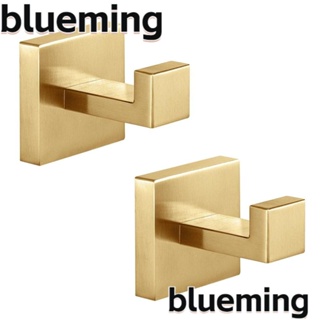 Blueming2 ตะขอแขวนผ้าขนหนู สเตนเลส 304 ทรงสี่เหลี่ยม สีทอง สําหรับติดผนังห้องน้ํา ห้องนั่งเล่น 2 ชิ้น