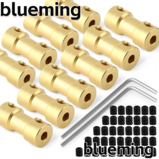 Blueming2 อะแดปเตอร์ข้อต่อเชื่อมต่อเพลาทองเหลือง 3 มม. เป็น 4 มม. ทนทาน สําหรับรถบังคับ 10 ชิ้น