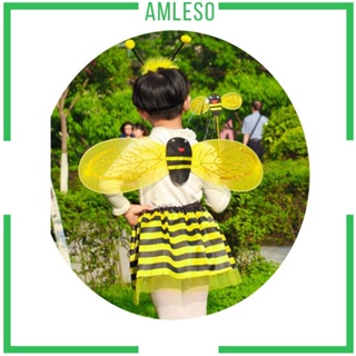 [Amleso] ชุดเดรสแฟนซี สีเหลือง 4 ชิ้น