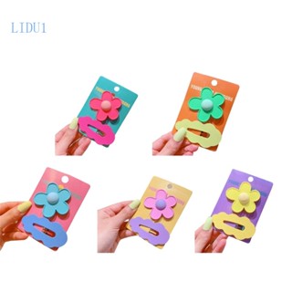 Lidu1 กิ๊บติดผม ลายดอกไม้ ใบเมเปิ้ล ขนาดเล็ก สีสันสดใส สําหรับเด็กวัยหัดเดิน