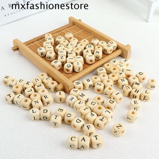 Mxfashione ลูกปัดตัวอักษร ทรงสี่เหลี่ยม สําหรับทําเครื่องประดับ DIY 100 ชิ้น/ล็อต