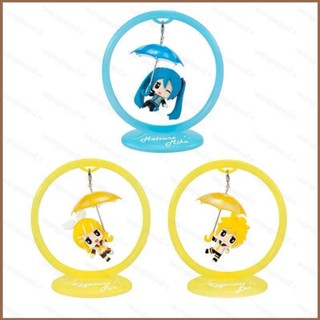 Hqy2 โมเดลฟิกเกอร์ Hatsune Miku Kagamine Rin Len ร่ม ของเล่น สําหรับเด็ก เก็บสะสม ของขวัญ 3 ชิ้น MY2