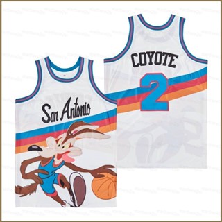 เสื้อกีฬาบาสเก็ตบอล ลายทีม QY No.2 San Antonio Coyote สีขาว พลัสไซซ์ สําหรับผู้ชาย และผู้หญิง