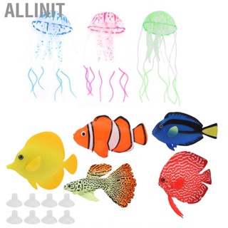 Allinit Glowing Fish Fake  Tank Decor Landscaping Decorating