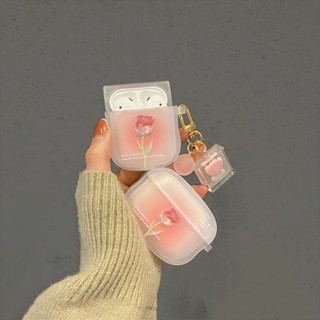 เคสหูฟังบลูทูธ ไล่โทนสีชมพูกุหลาบ สําหรับ airpods Pro2