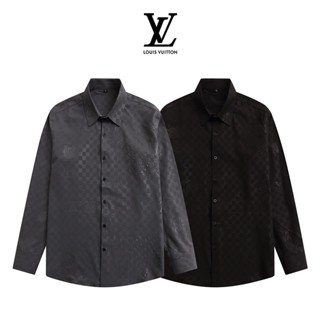 เสื้อเชิ้ตแฟชั่น ลายดอกไม้ ตัวอักษร L-V-Full width ใส่สบาย อเนกประสงค์ สําหรับผู้ชาย และผู้หญิง