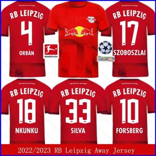 เสื้อกีฬาแขนสั้น ลายทีมชาติฟุตบอล GP1 2022-2023 RB Leipzig Away Forsberg Orban Szoboszlai Silva Nkunku พลัสไซซ์ สําหรับผู้ชาย และผู้หญิง PG1