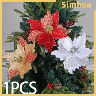 [SIMHOA] พวงหรีดดอกไม้ปลอม Poinsettia DIY สําหรับตกแต่งงานแต่งงาน ปาร์ตี้คริสต์มาส